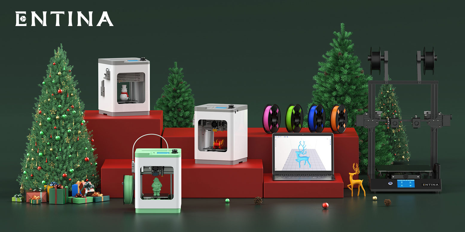 ENTINA 3D Printers and Christmas scene